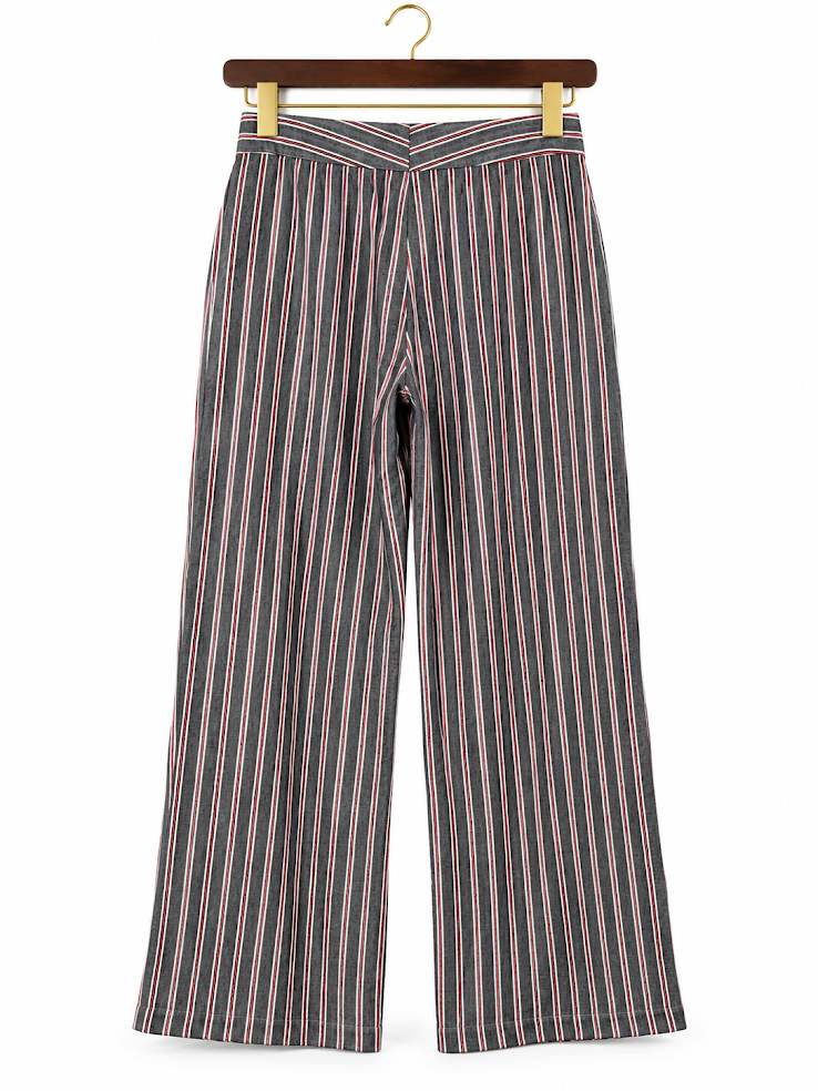 Banana Republic High-Rise Striped Wide-Leg Tailored Trouser Pants- size 10