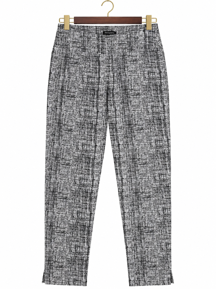 Ava & Grace Gray Textured Crosshatch Pull-On Straight Leg Pants size 10