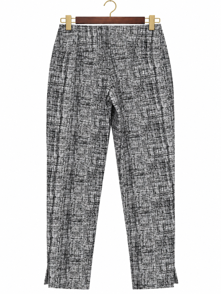 Ava & Grace Gray Textured Crosshatch Pull-On Straight Leg Pants size 10
