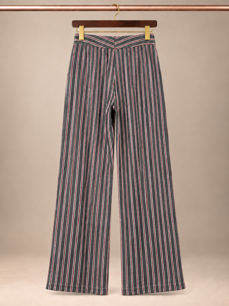 Banana Republic High-Rise Striped Wide-Leg Tailored Trouser Pants- size 10