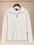 Eddie Bauer Ivory Embossed Geo Fleece Quarter-Zip Pullover - XS