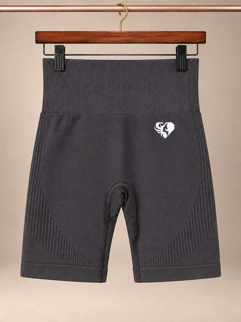 Women's Best Power Seamless High-Waisted Shorts – Graphite Dark Grey Size XS NWOT