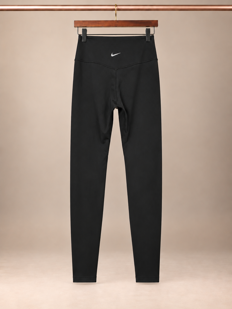 Nike Dri-FIT Swoosh Run Mid-Rise 7/8 Running Leggings – Black Stacked Mini Logo -Small NWOT