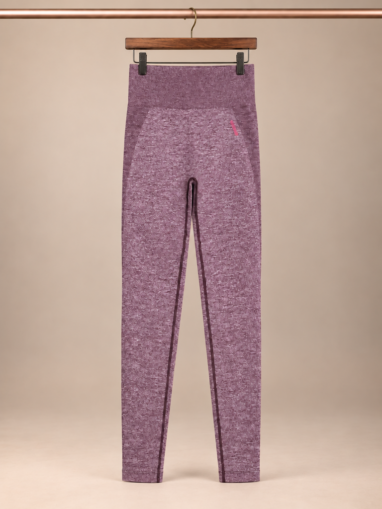 Gymshark Flex High-Waisted Seamless Leggings – Berry Rose Marl Knit Gym -Small