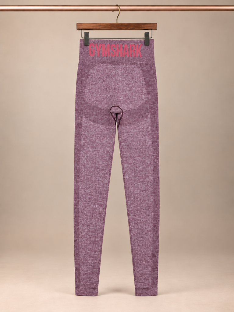 Gymshark Flex High-Waisted Seamless Leggings – Berry Rose Marl Knit Gym -Small