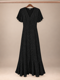 Express High-Rise Button-Front Flutter-Sleeve Ruffle Maxi Dress size- small