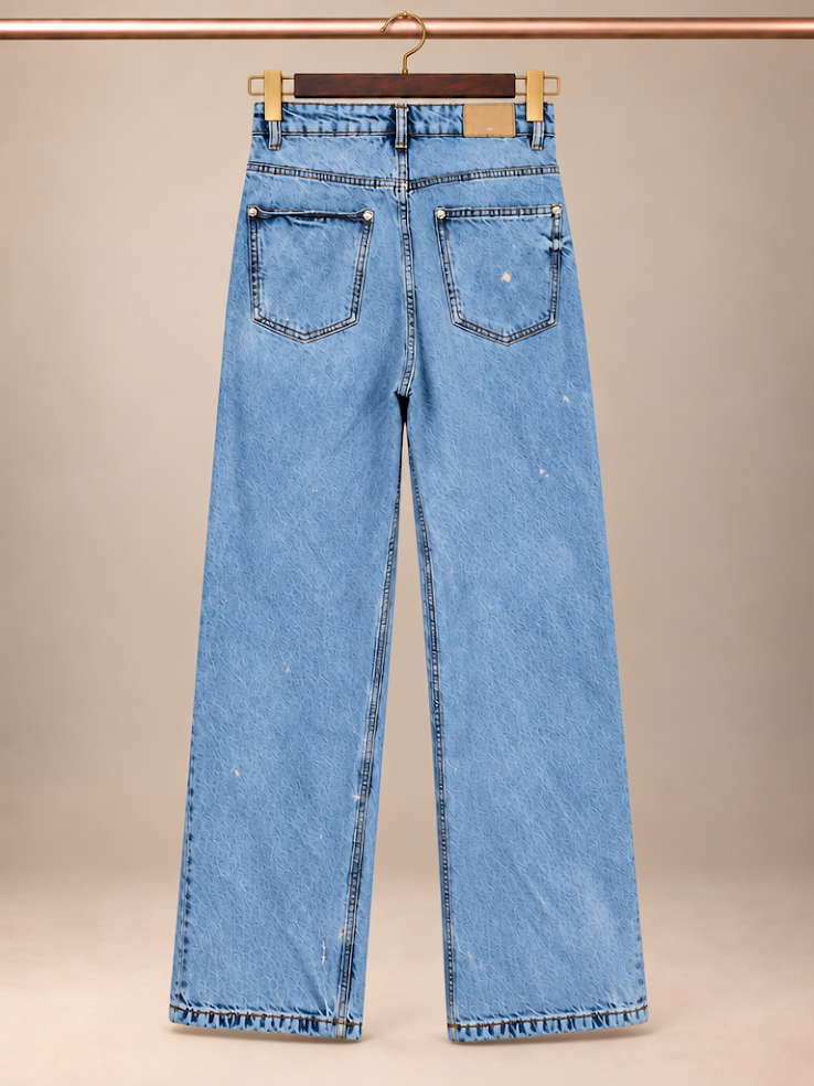 Zara Premium Denim High-Rise Rigid Wide-Leg Full-Length Jeans size -2