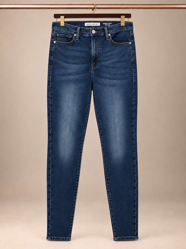 Good American Good Legs High-Rise Skinny Jeans in Blue004 Wash size 4