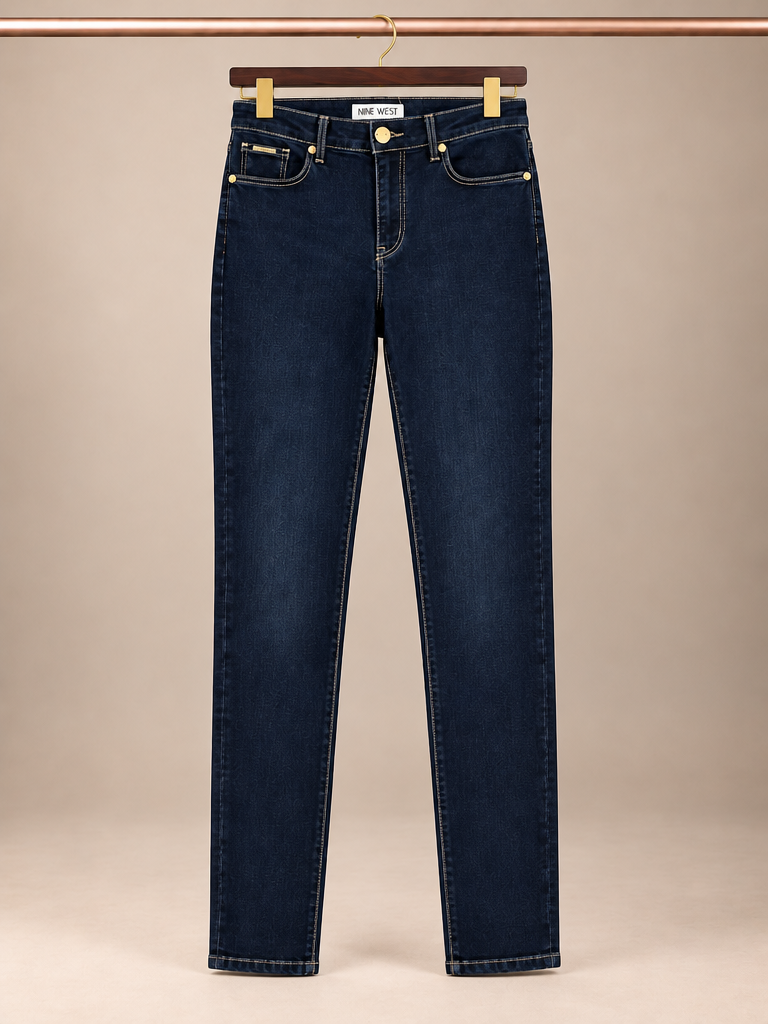 Nine West High-Rise Skinny Denim Jeans in Dark Indigo Wash size-10