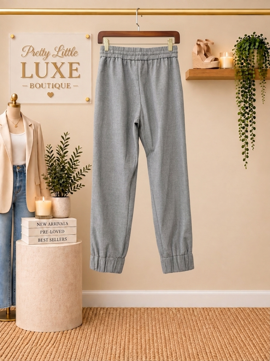 Zara Elastic Waist Drawstring Jogger Pants Gray Size 5