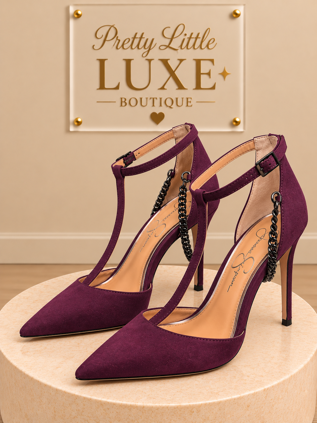 Jessica Simpson Wintelle Suede T-Strap Pumps — Size 7.5