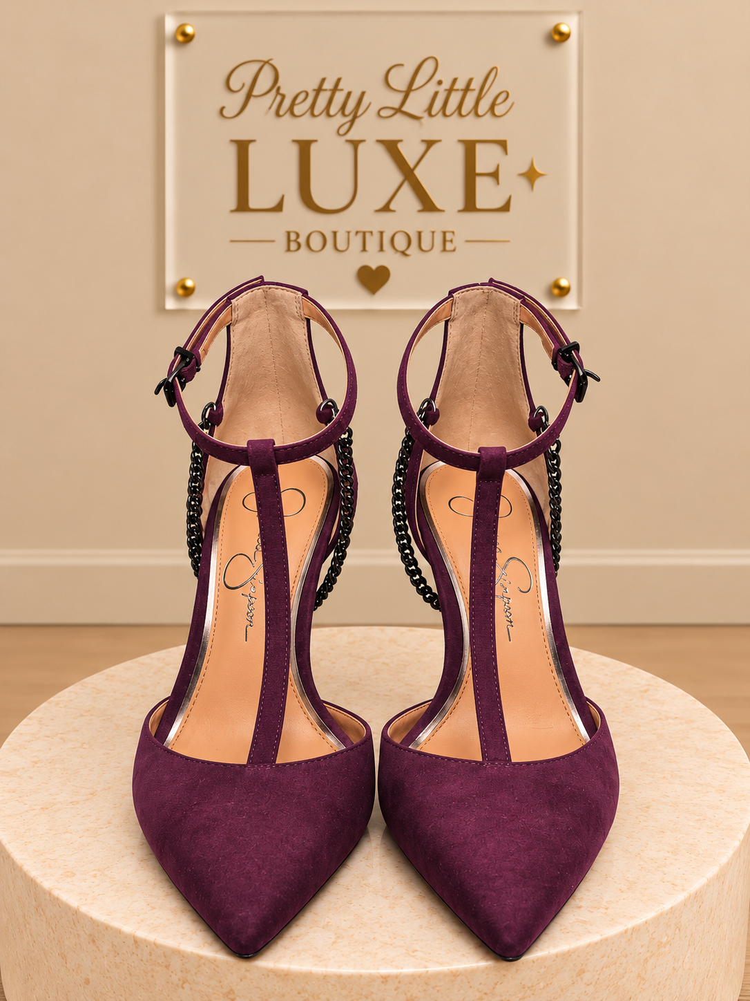Jessica Simpson Wintelle Suede T-Strap Pumps — Size 7.5