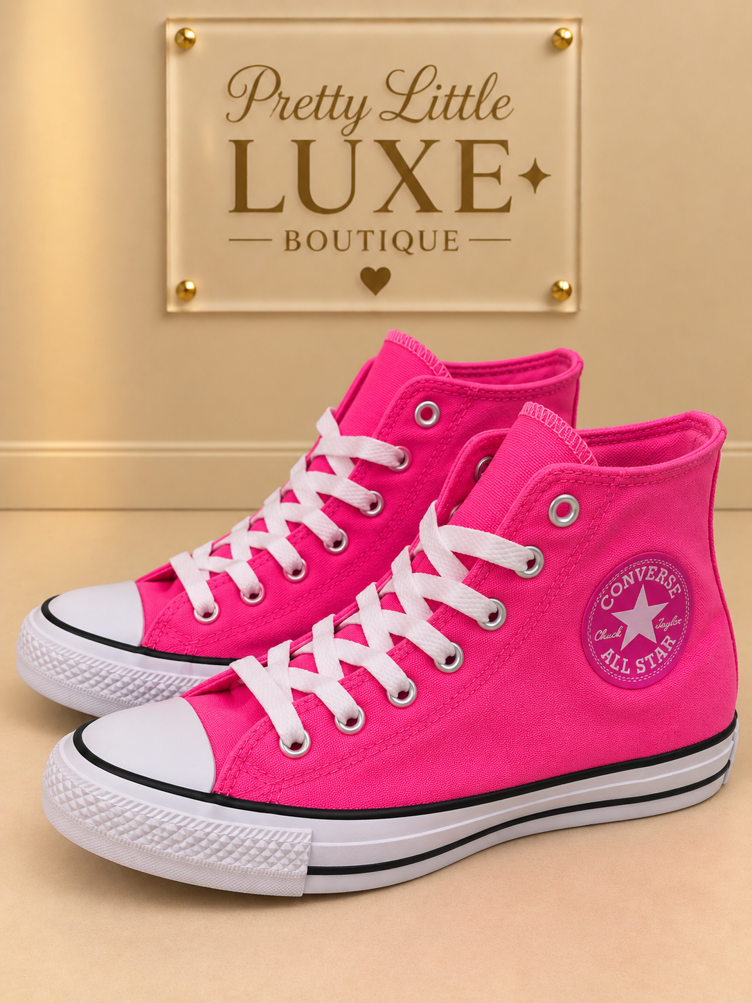 Converse Chuck Taylor All Star High Top Canvas Sneakers in Neo Pink size- Women's 8.5