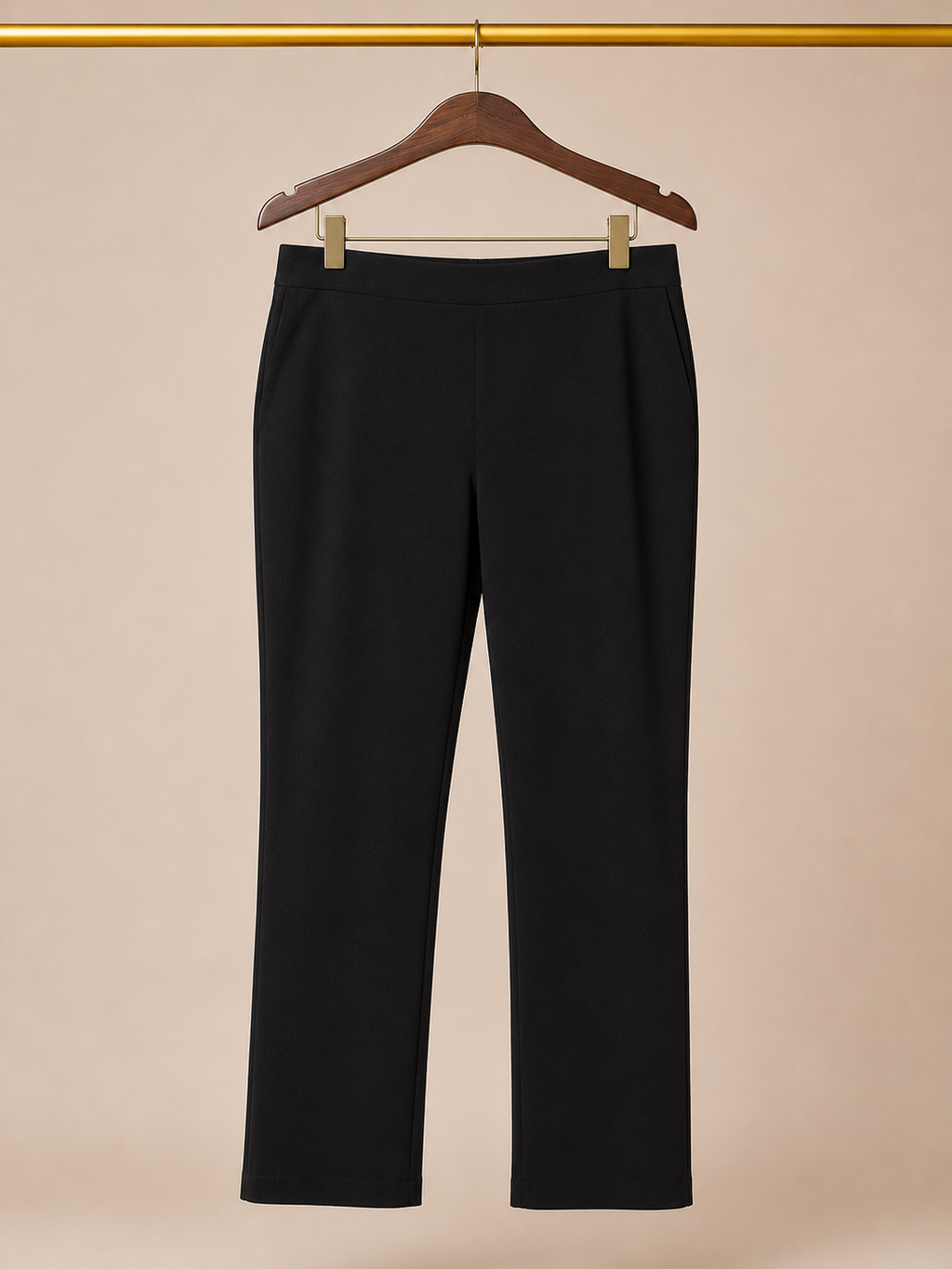 Style & Co High-Rise Cropped Straight-Leg Trousers - Solid Black (Medium)